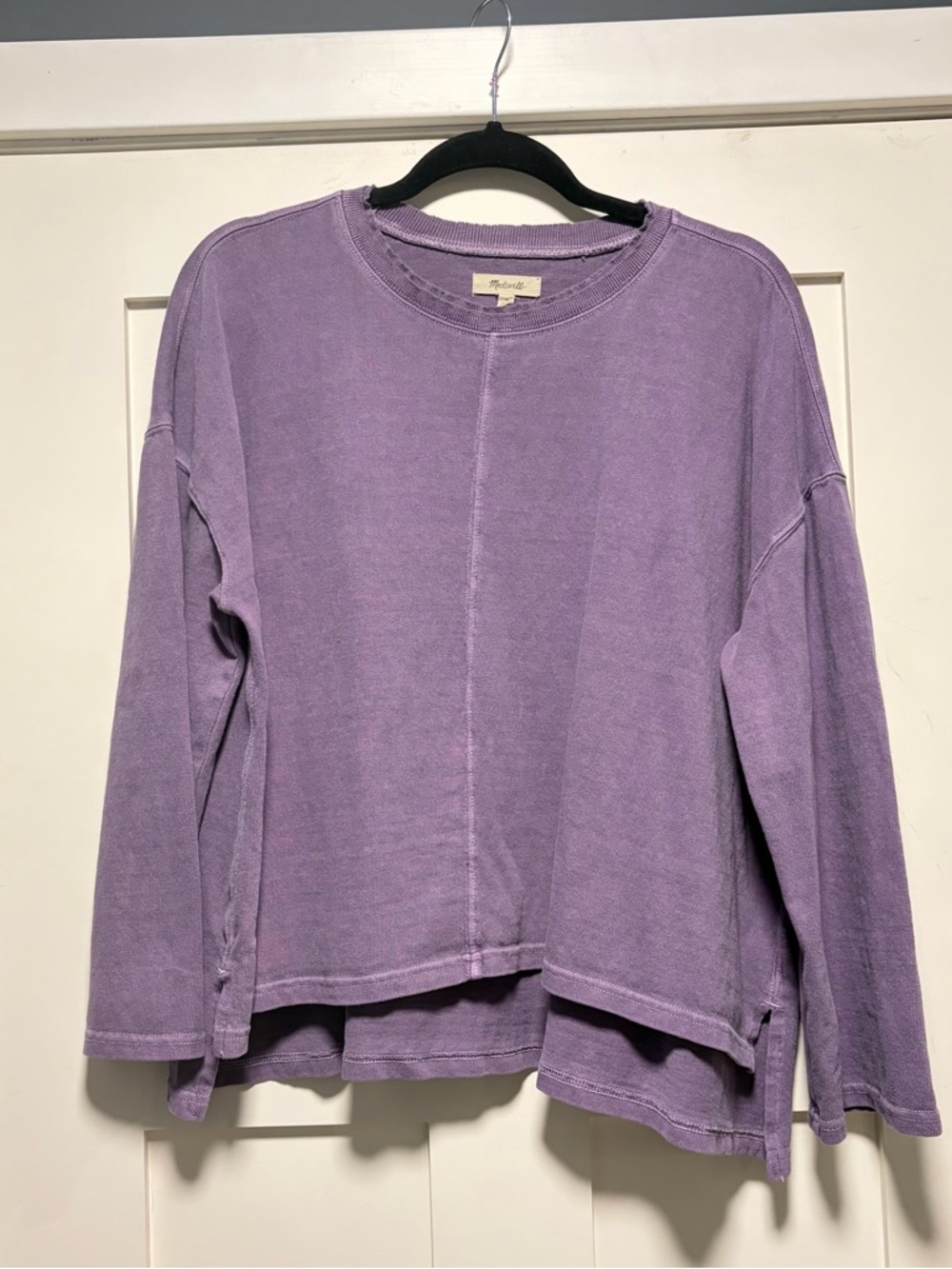 Violet exposed seam boxy Pullover Sweatshirt
